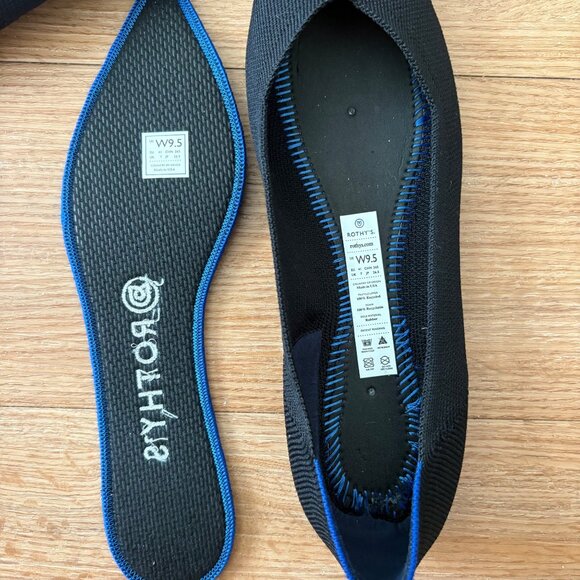 Rothy’s The Point Knit Ballet Flat Shoes Black Women’s Size 9.5 - Picture 7 of 8